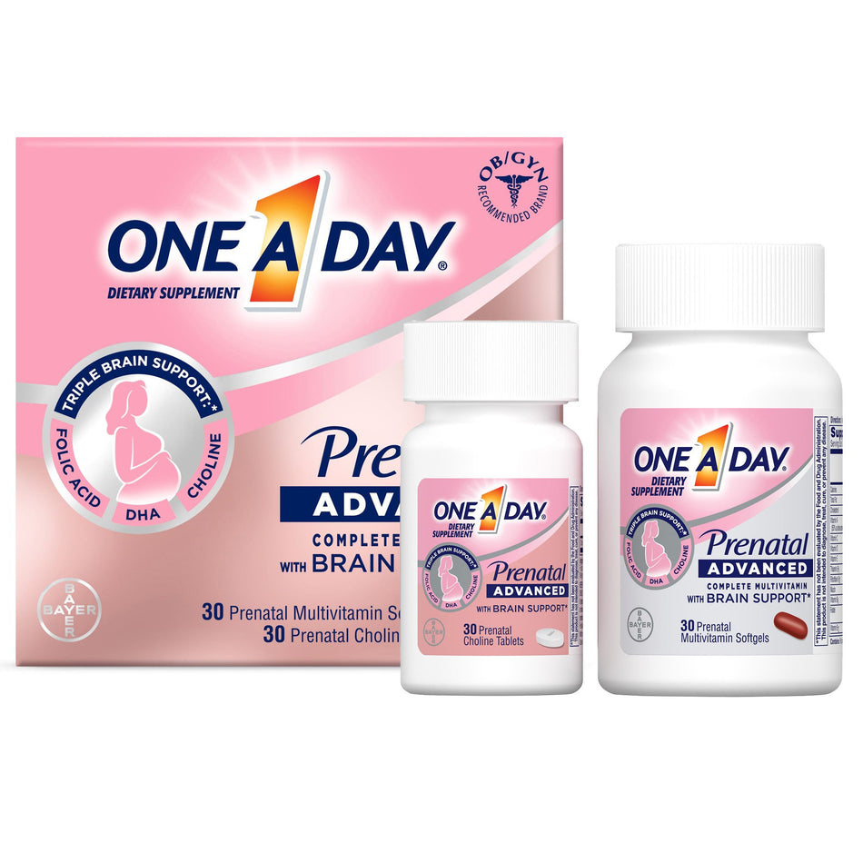 One A Day Prenatal Advanced Softgels and Tablets-Prenatal Vitamin Supplement One A Day� Softgel 60 per Bottle