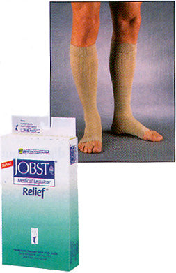 Jobst Compression Stockings-Compression Stocking JOBST Relief Knee High Small Beige Closed Toe