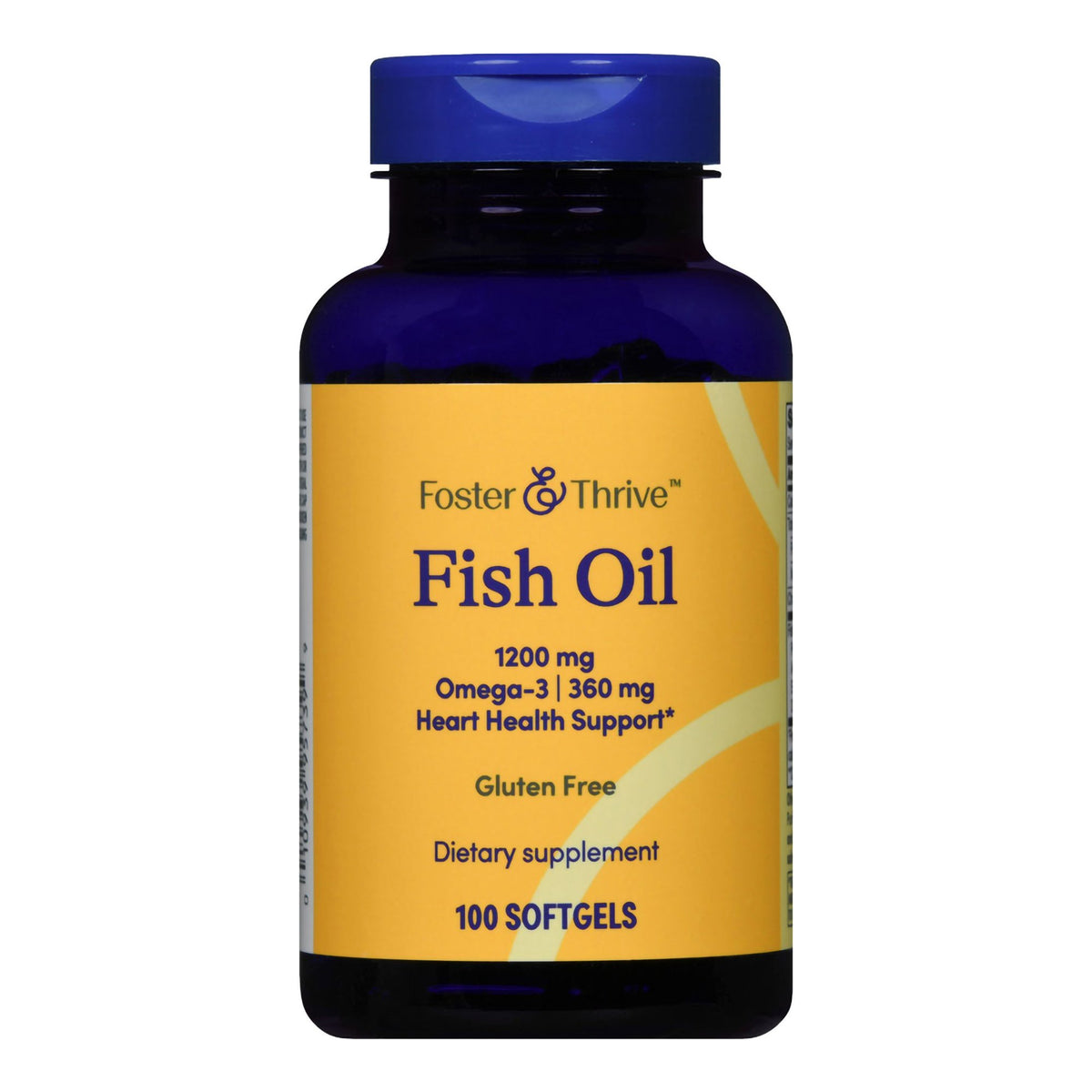 Foster & Thrive Fish Oil 1200 mg Softgels-"Omega 3 Supplement Foster & Thrive Fish Oil 1,200 mg Strength Softgel 100 per Bottle"