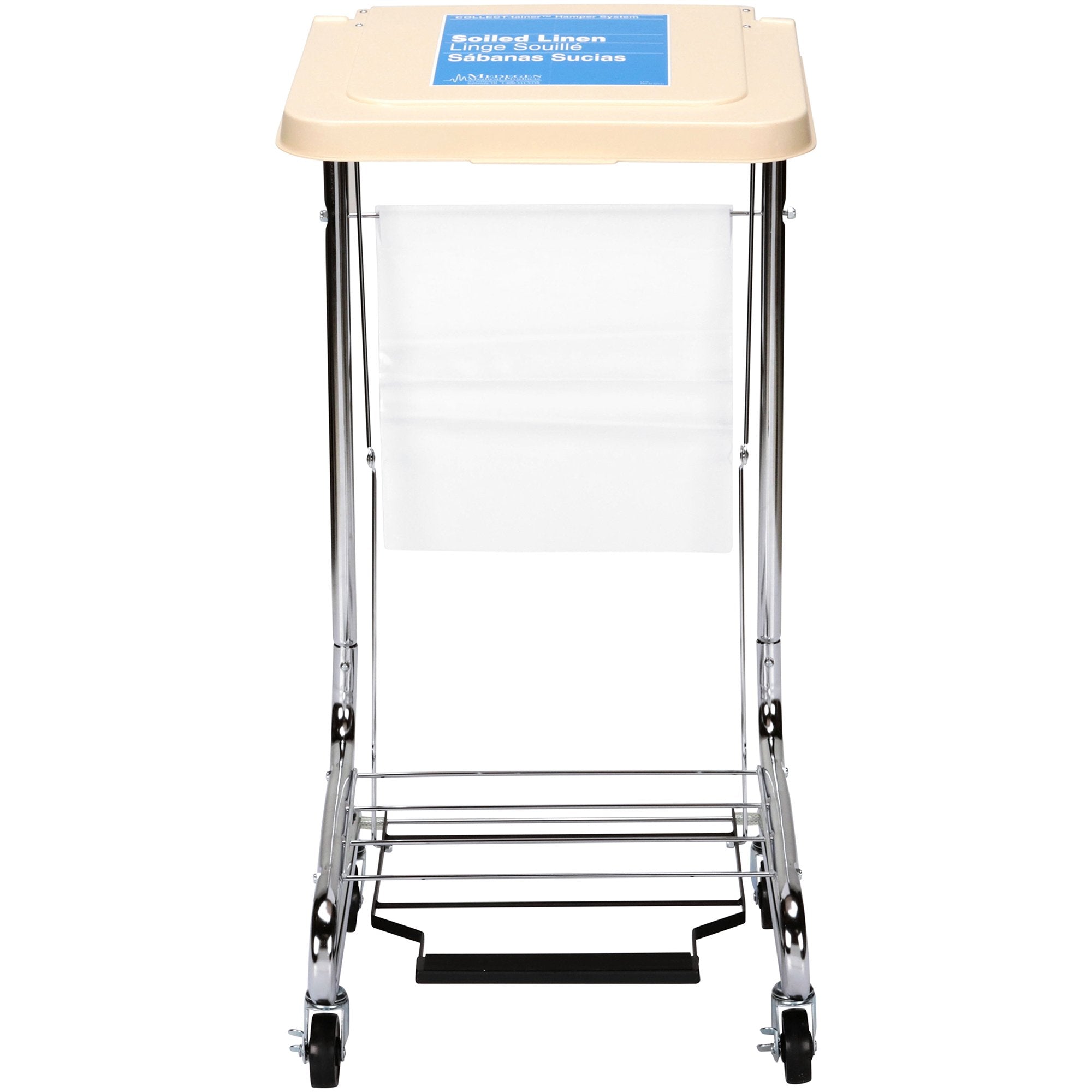 McKesson Hamper Stand-Hamper Stand McKesson Soiled Linen Rectangular Opening 30 to 33 gal. Capacity Foot Pedal Self-Closing Lid