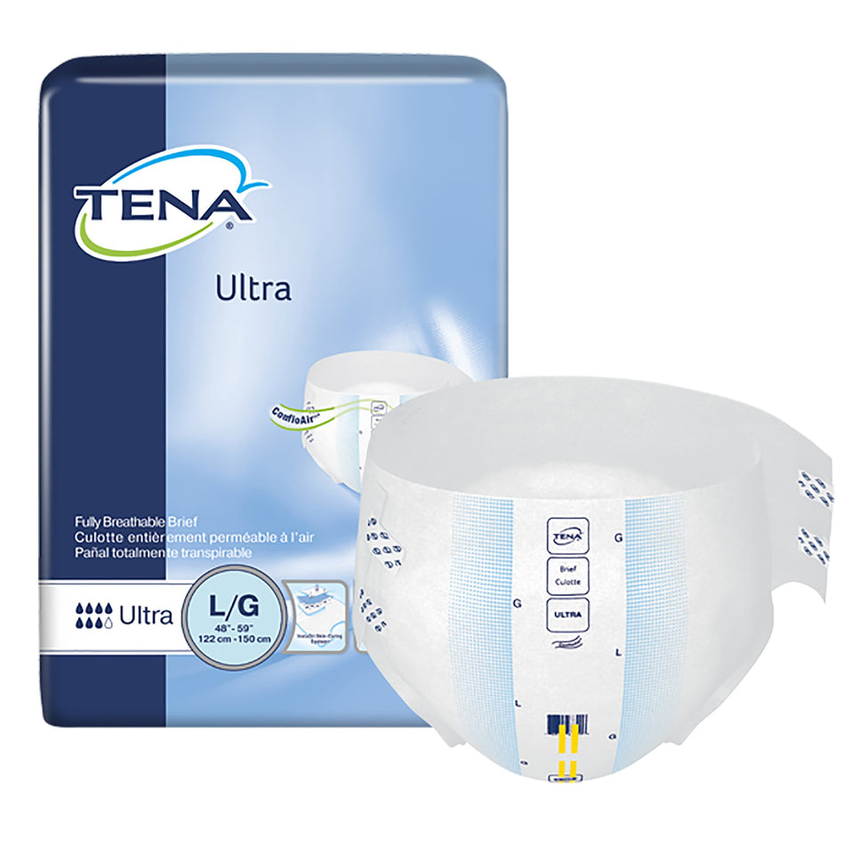 Tena Ultra Incontinence Brief, Large-Unisex Adult Incontinence Brief TENA Ultra Large Disposable Heavy Absorbency