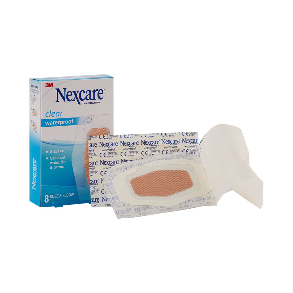 Nexcare� Waterproof Knee / Elbow Sheer Adhesive Strip, 2-3/8 x 3� Inch-Adhesive Strip Nexcare� Waterproof 2-3/8 X 3� Inch Plastic Knee / Elbow Sheer Sterile