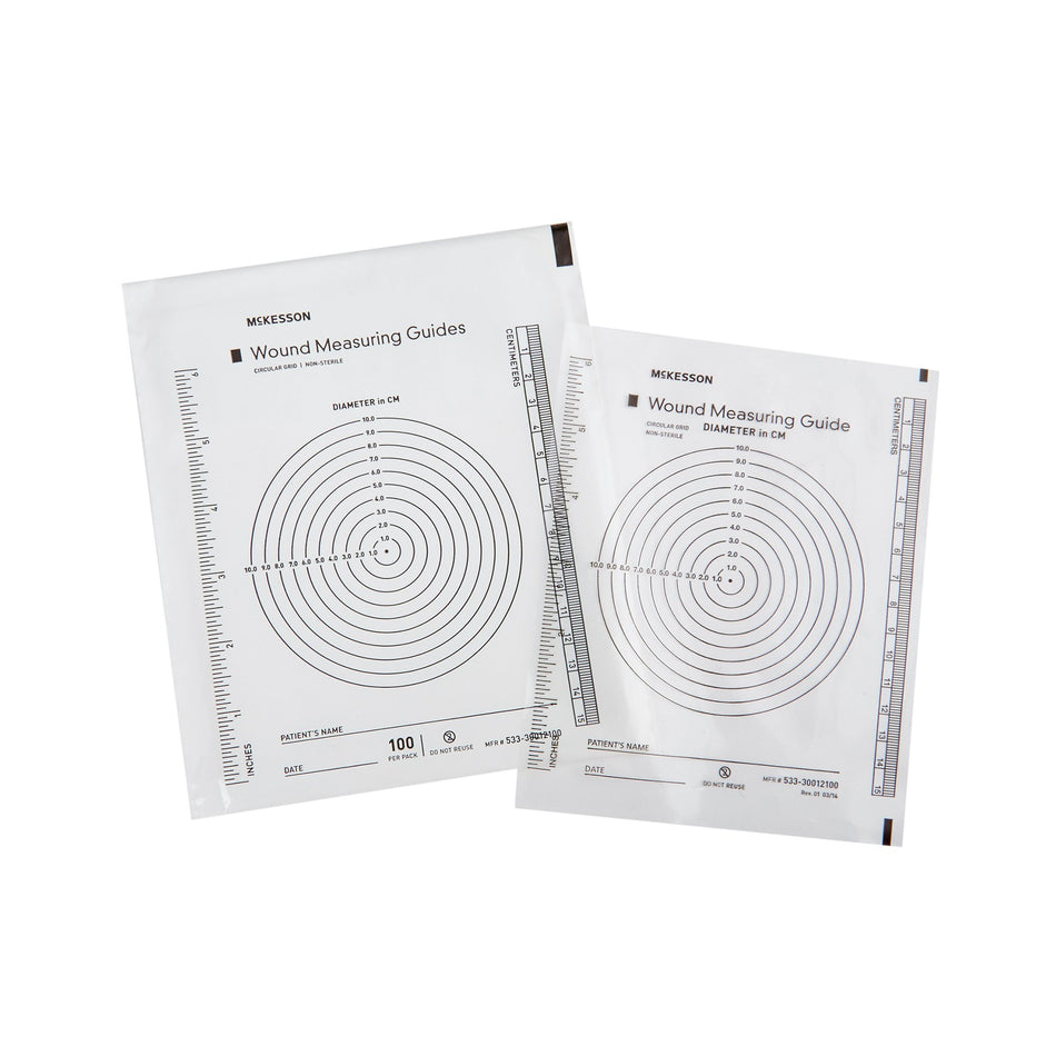 McKesson Plastic Wound Measuring Guide, 5 x 7 Inch-Wound Measuring Guide McKesson 5 X 7 Inch Clear Plastic NonSterile