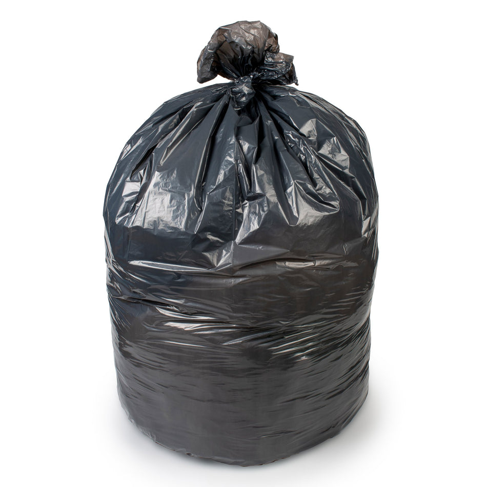 Colonial Bag Heavy Duty Trash Bag, Black, 10 gal.-Trash Bag Colonial Bag 10 gal. Black LLDPE 0.60 mil 23 X 24 Inch X-Seal Bottom Flat Pack
