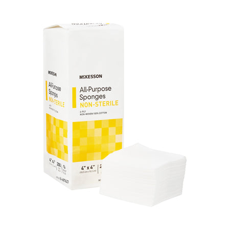 McKesson Nonwoven Sponge, 4 x 4 Inch, 4-Ply-Nonwoven Sponge McKesson 4 X 4 Inch 4-Ply NonSterile 200 per Pack