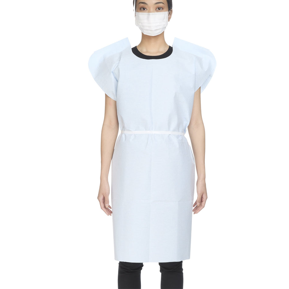 McKesson Exam Gown, Large, Blue-Patient Exam Gown McKesson One Size Fits Most Blue Disposable