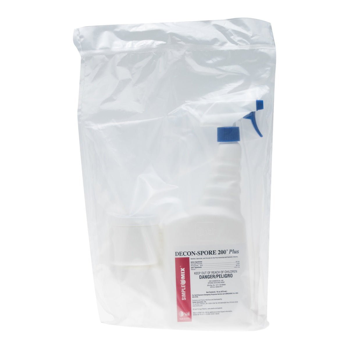 DECON-SPORE 200 Plus SimpleMix Surface Disinfectant Cleaner, 16 oz.-DECON-SPORE 200 Plus Surface Disinfectant Cleaner Peroxide Based Pump Spray Liquid 16 oz. Bottle Scented Sterile