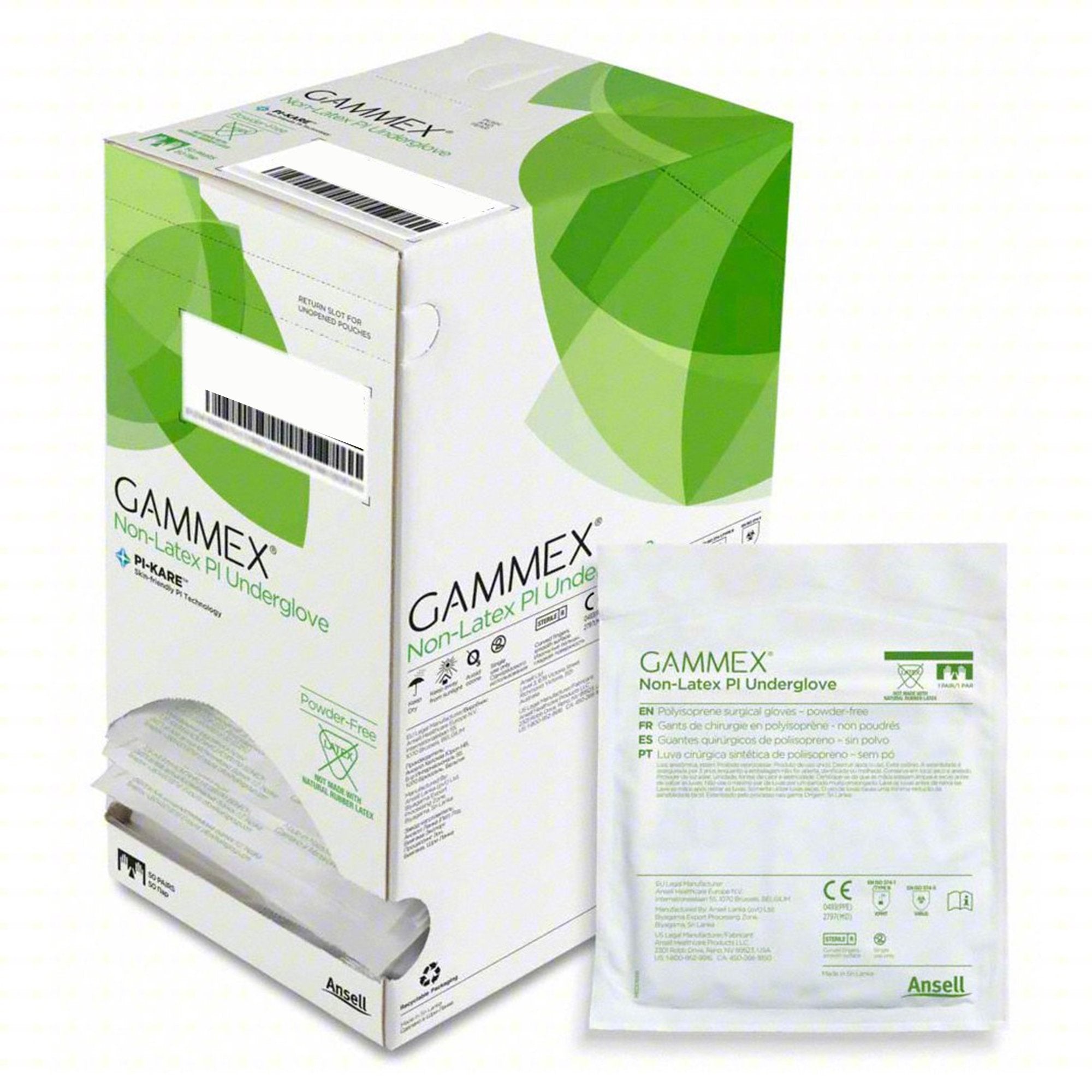 Gammex Non-Latex PI Polyisoprene Surgical Underglove, Size 8.5, Green-Surgical Underglove GAMMEX Non-Latex PI Underglove Size 8.5 Sterile Polyisoprene Standard Cuff Length Micro-Textured Green Chemo Tested