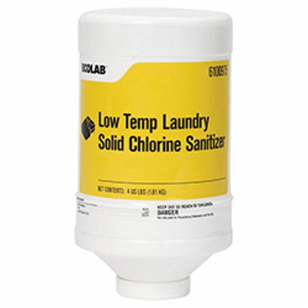 Ecolab Low-Temp Laundry Solid Chlorine Sanitizer-Laundry Sanitizer Low-Temp 4 lbs. Dispenser Bottle Solid Chlorine Scent