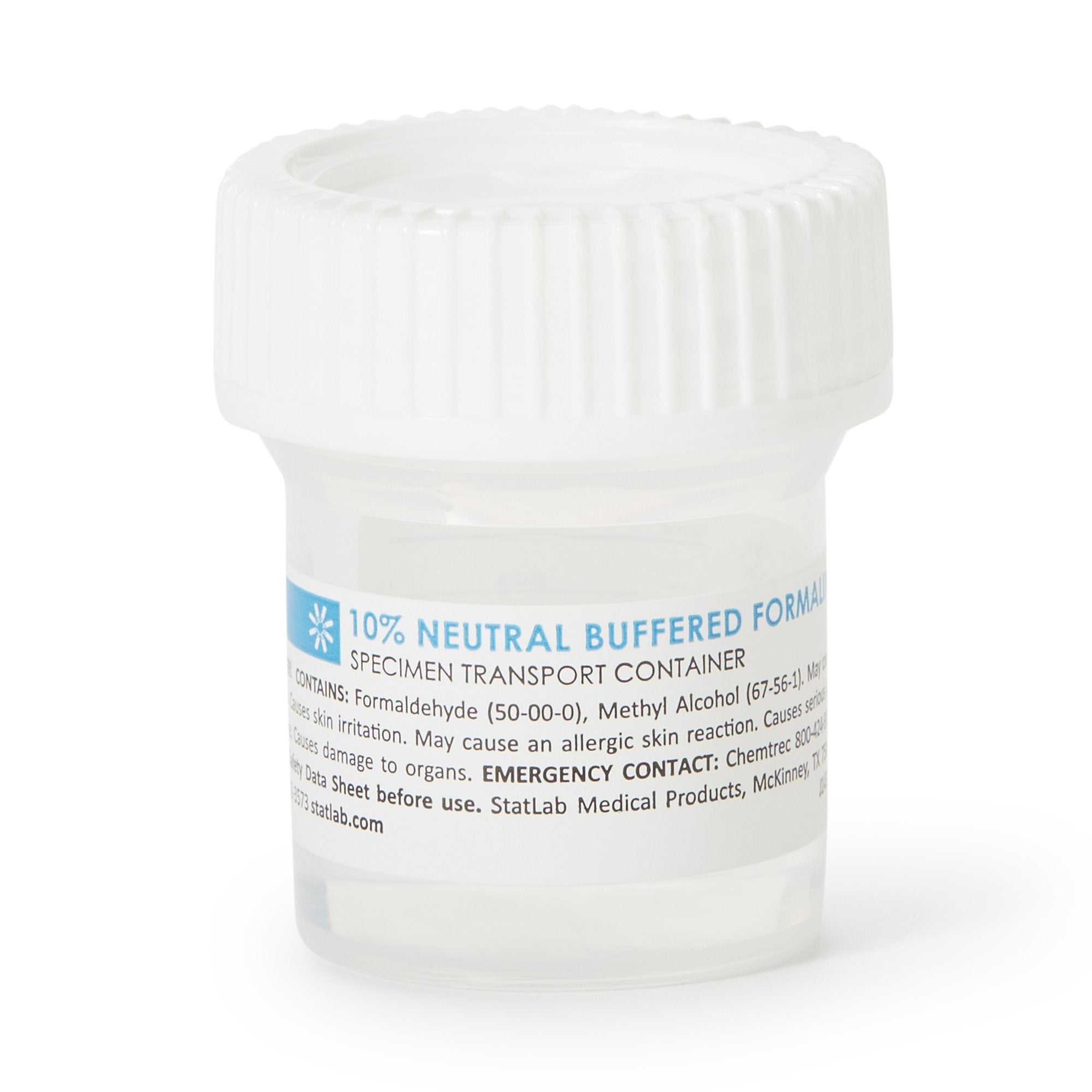 StatClick Prefilled Formalin Container, 10 mL Fill in 20 mL-Prefilled Formalin Container StatClick 10 mL Fill in 20 mL (0.67 oz.) Screw Cap Warning Label NonSterile