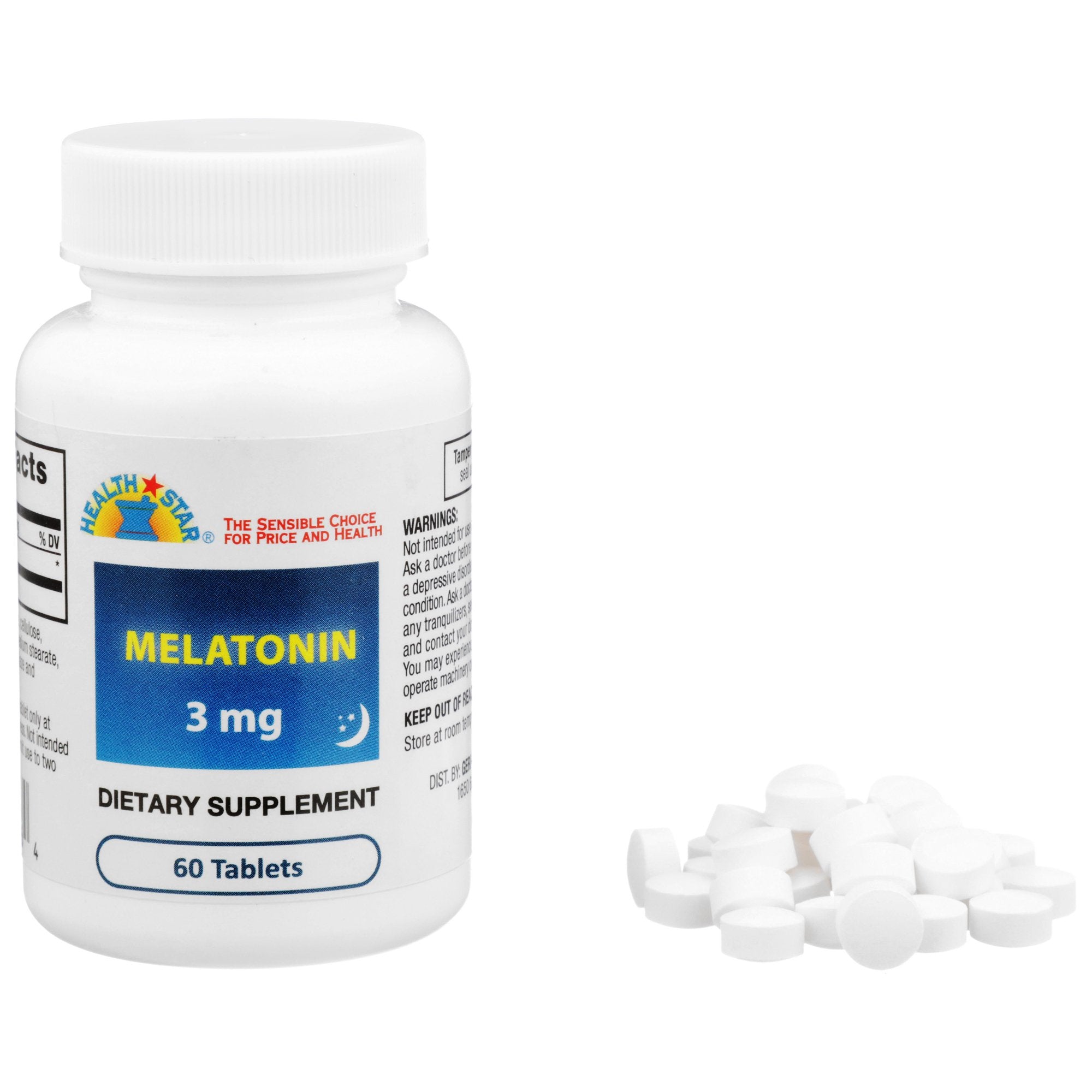 Geri-Care Melatonin Natural Sleep Aid-Natural Sleep Aid Geri-Care 60 per Bottle Tablet 3 mg Strength
