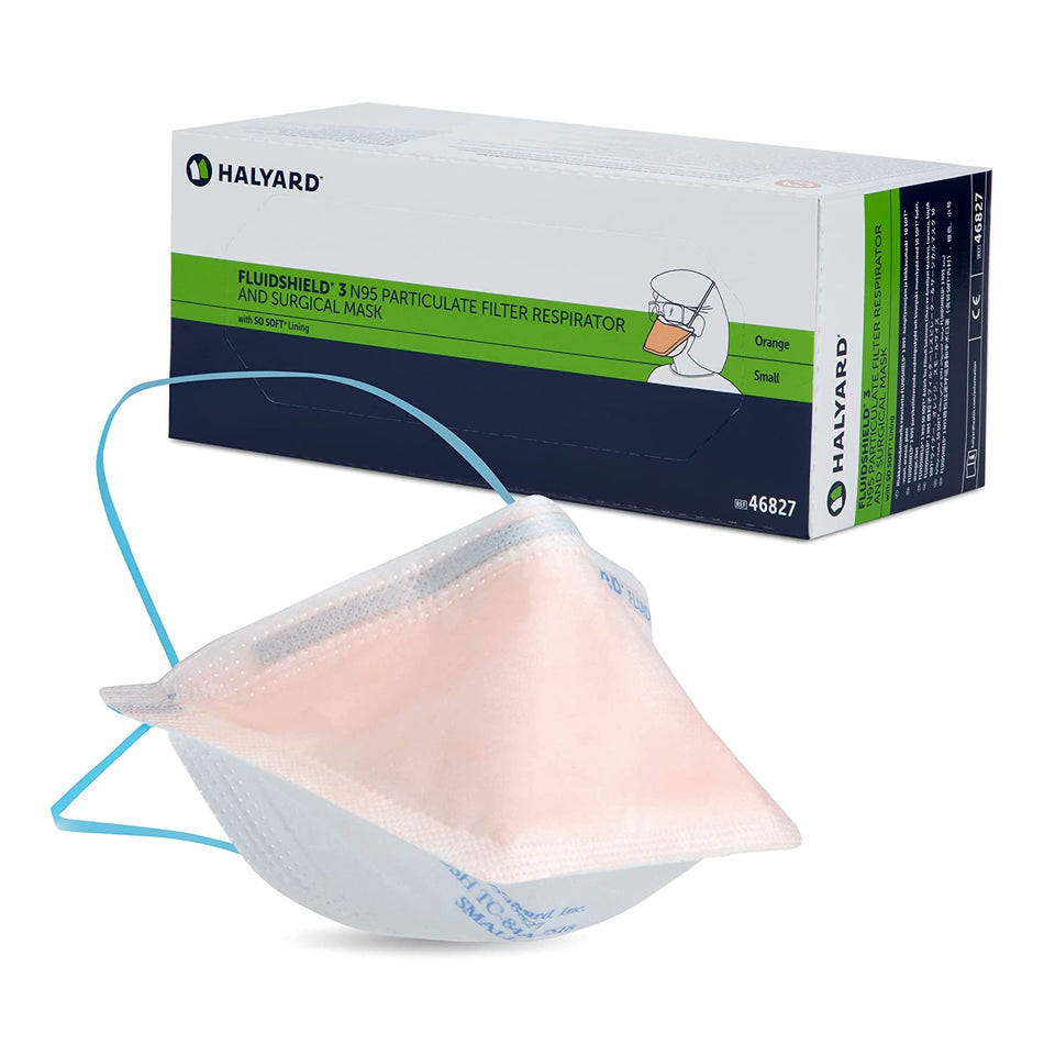 FluidShield Particulate Respirator / Surgical Mask-Particulate Respirator / Surgical Mask FluidShield Medical N95 Not Rated Elastic Strap Small