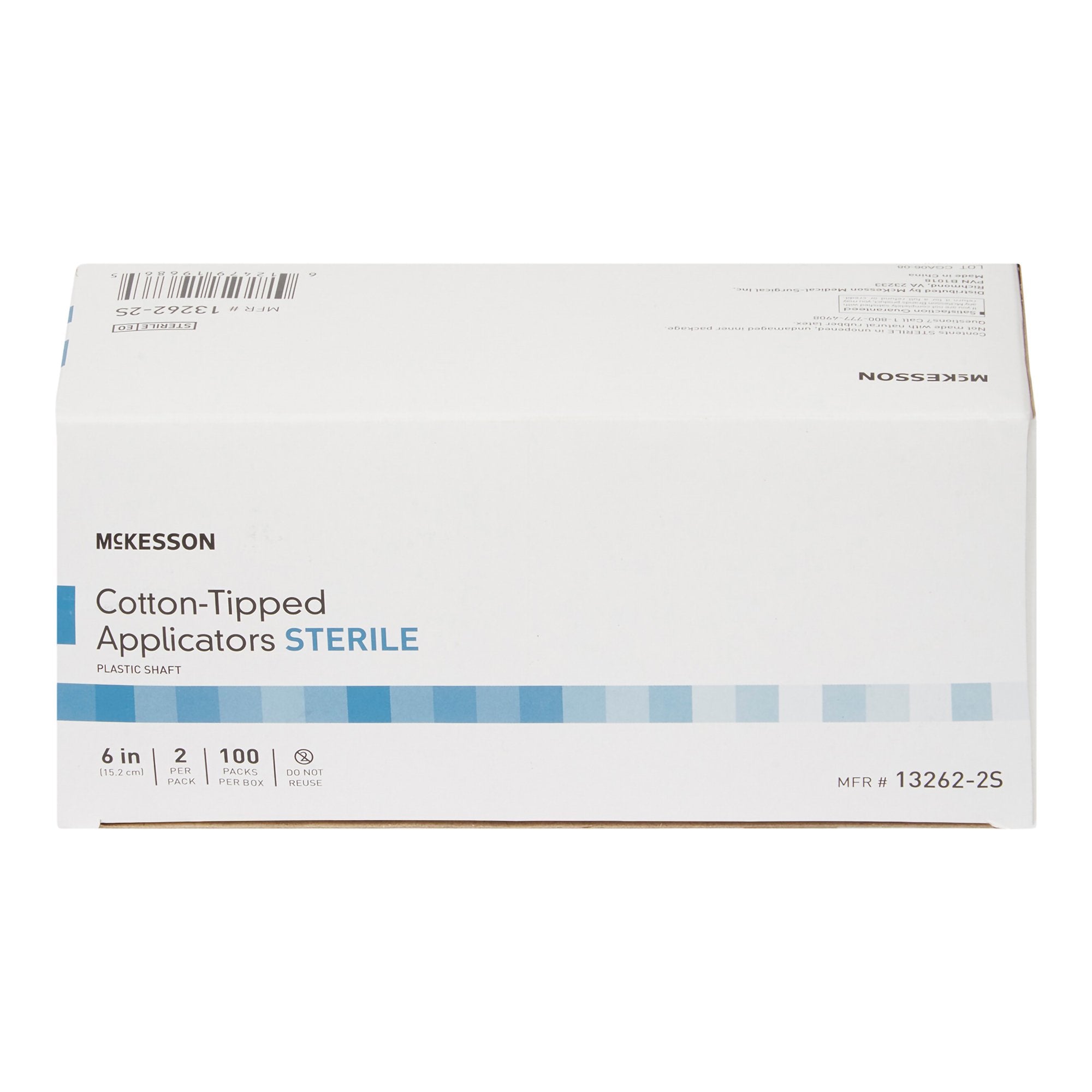 McKesson Swabstick, 6-Inch Length-Swabstick McKesson Cotton Tip Plastic Shaft 6 Inch Sterile 2 per Pack
