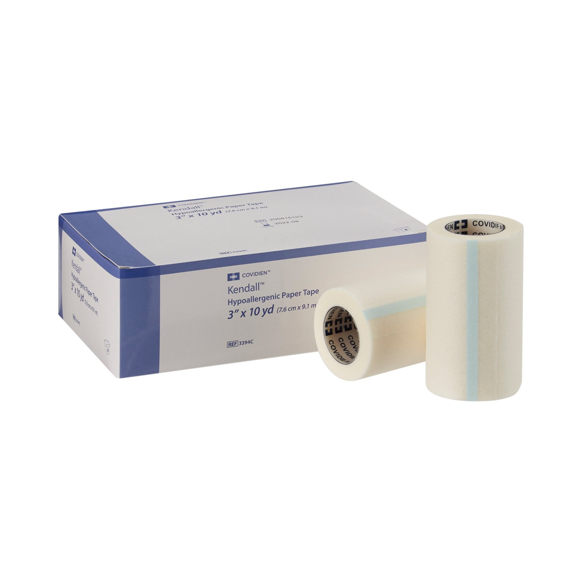 Kendall Hypoallergenic Paper Medical Tape, 3 Inch x 10 Yard, White-Hypoallergenic Medical Tape Kendall Hypoallergenic White 3 Inch X 10 Yard Paper NonSterile