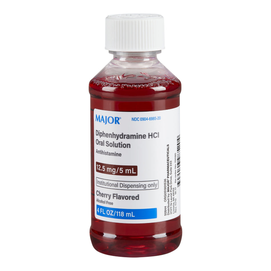 Major Diphenhydramine HCl Oral Solution for Children 6 and Older-Children's Allergy Relief 12.5 mg Strength Liquid 4 oz.
