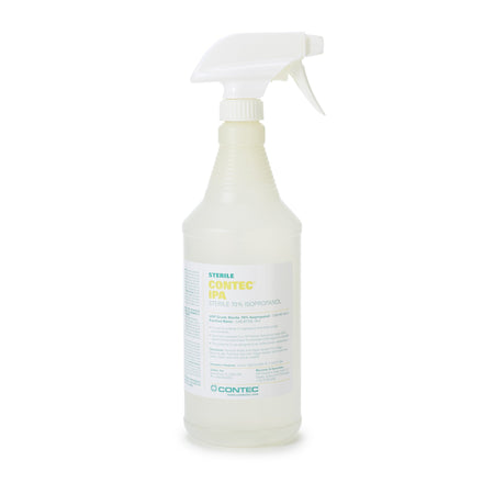Contec Isopropyl Alcohol Antiseptic, 32 oz. Bottle-Contec Sterile 70% IPA Surface Disinfectant Cleaner Alcohol Based Manual Pump Liquid 32 oz. Bottle Alcohol Scent Sterile