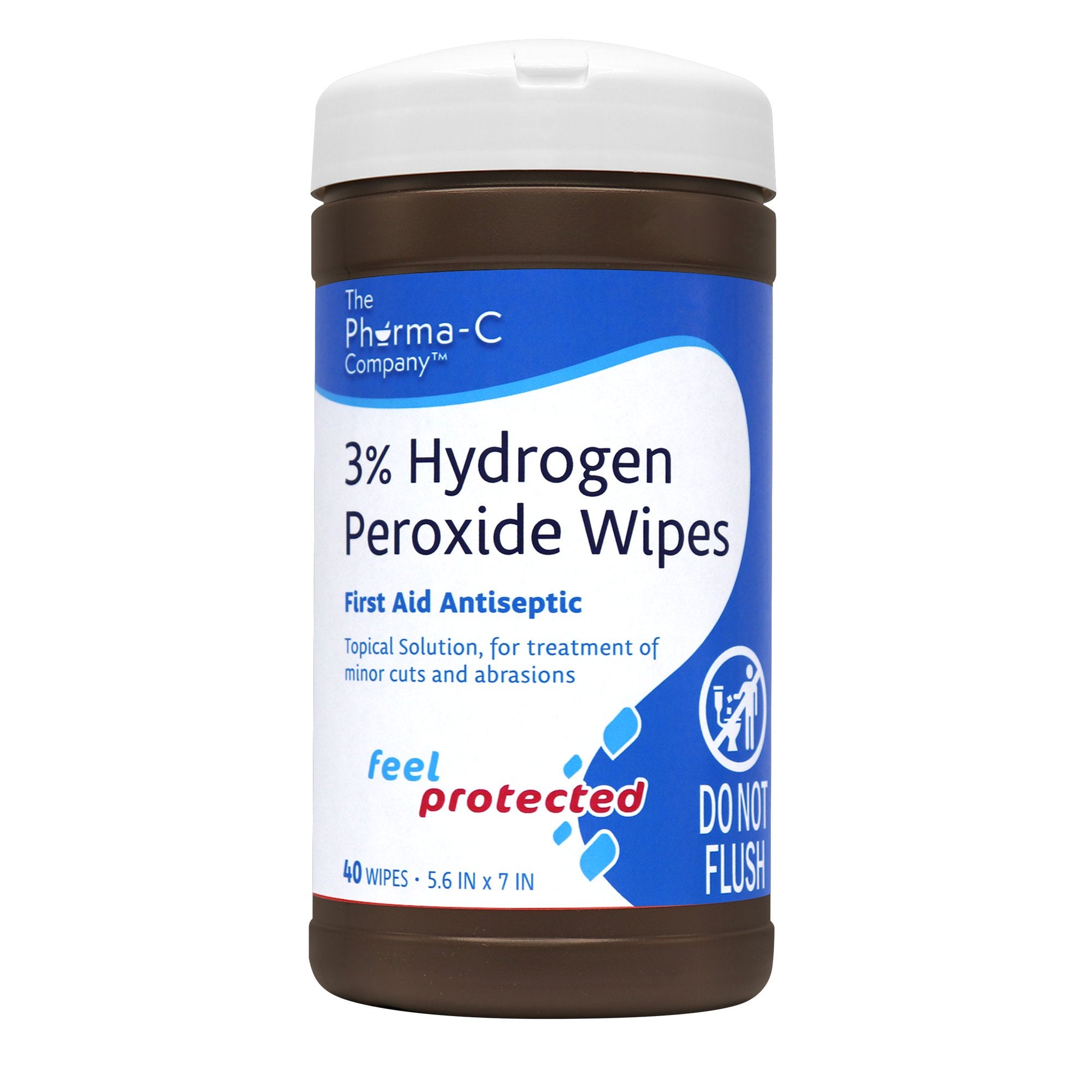 Pharma-C-Wipes Hydrogen Peroxide Antiseptic-Antiseptic Skin Wipe Pharma-C-Wipes Towelette Canister