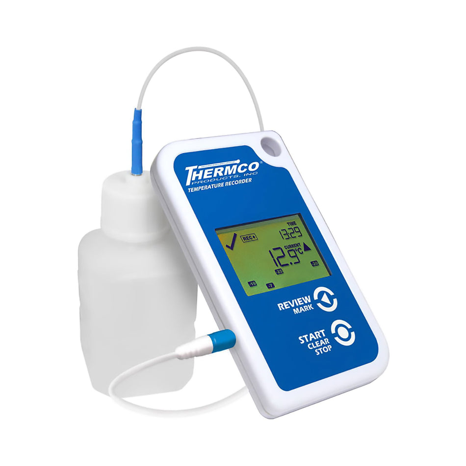 LogTag Temperature Datalogger, -40 to 210 F-Refrigerator / Freezer Vaccine Data Logger with Alarm Kit LogTag TRED30-16R Fahrenheit / Celsius -40 to 210F (-40 to 99C) External Bottle Probe Wall Mount Battery Operated