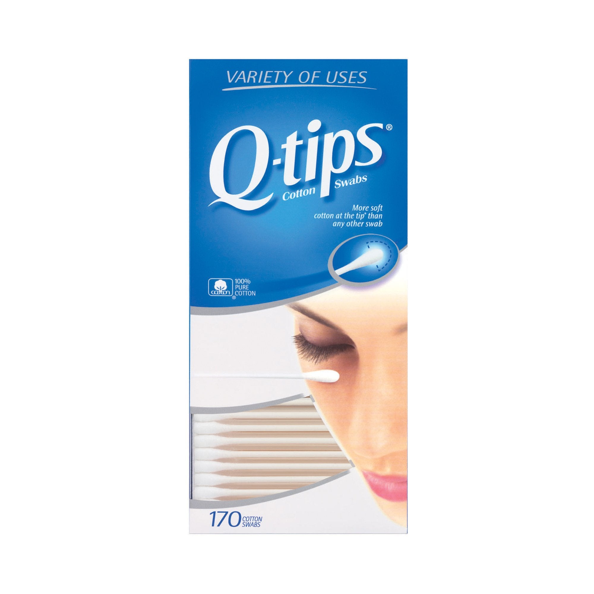 Q-Tip Swabstick-Swabstick Q-Tip Cotton Tip Cotton Shaft 3 Inch NonSterile 170 per Pack