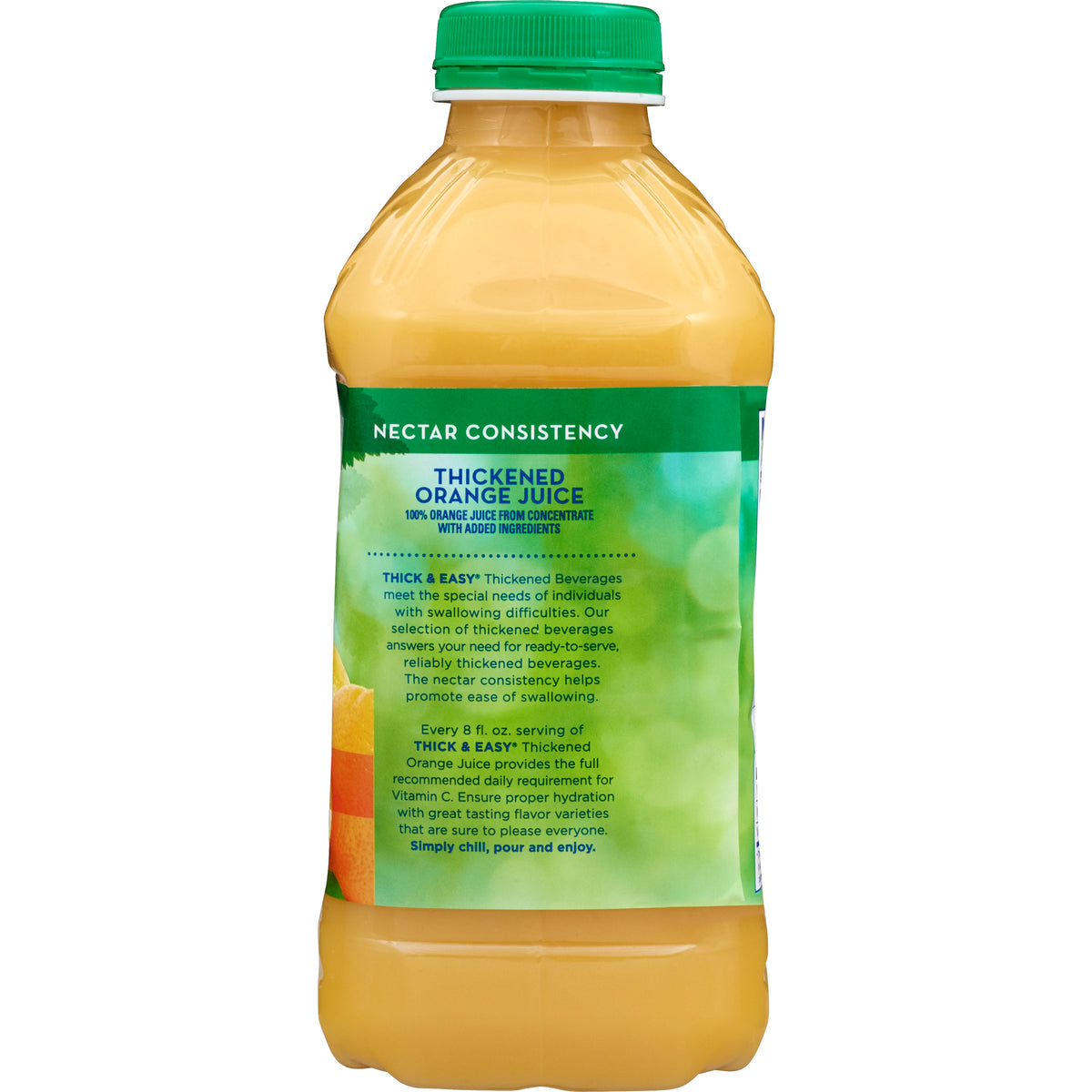 Thick & Easy Clear Nectar Consistency Orange Juice Thickened Beverage, 46-ounce bottle-Thickened Beverage Thick & Easy 46 oz. Bottle Orange Flavor Liquid IDDSI Level 2 Mildly Thick