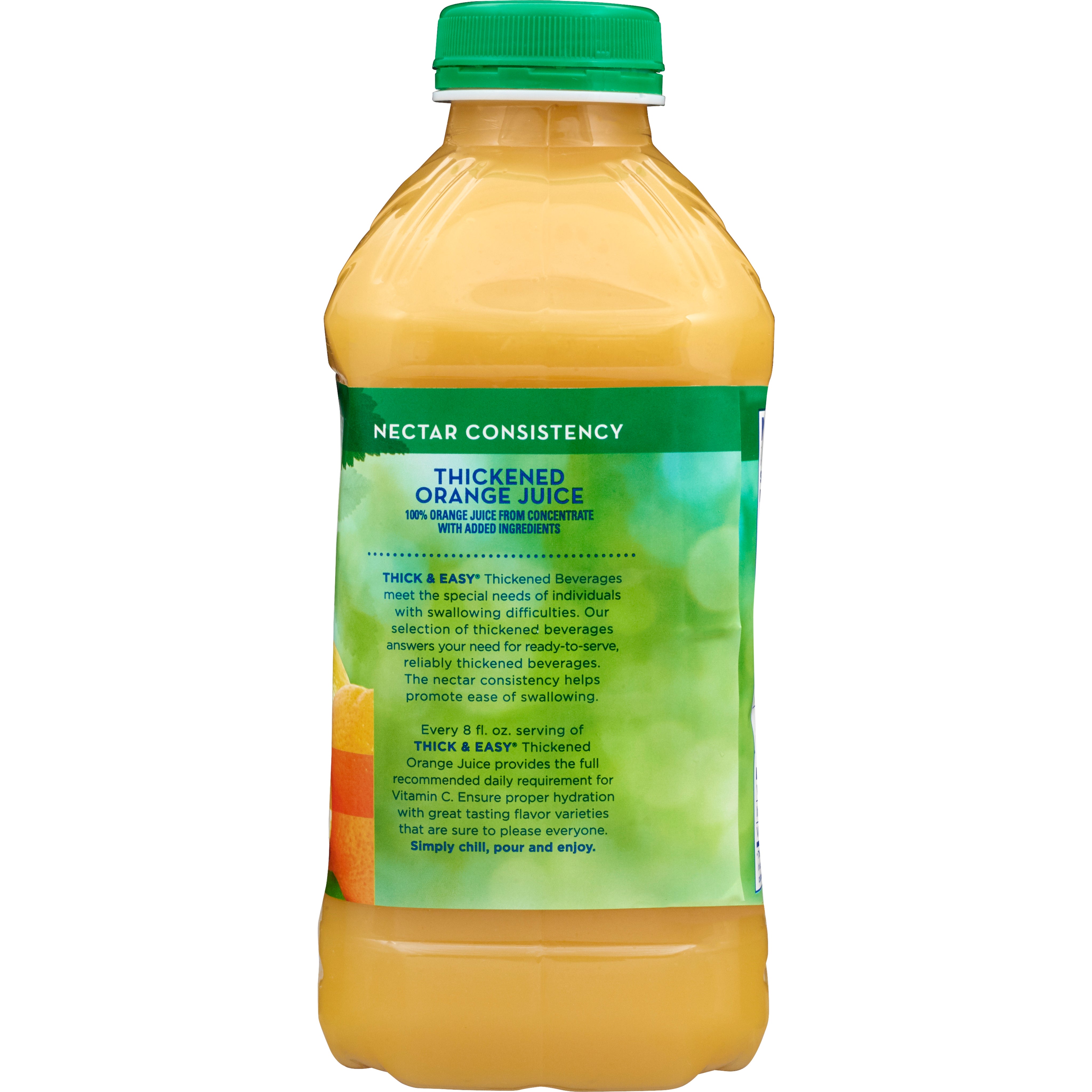 Thick & Easy Clear Nectar Consistency Orange Juice Thickened Beverage, 46-ounce bottle-Thickened Beverage Thick & Easy 46 oz. Bottle Orange Flavor Liquid IDDSI Level 2 Mildly Thick
