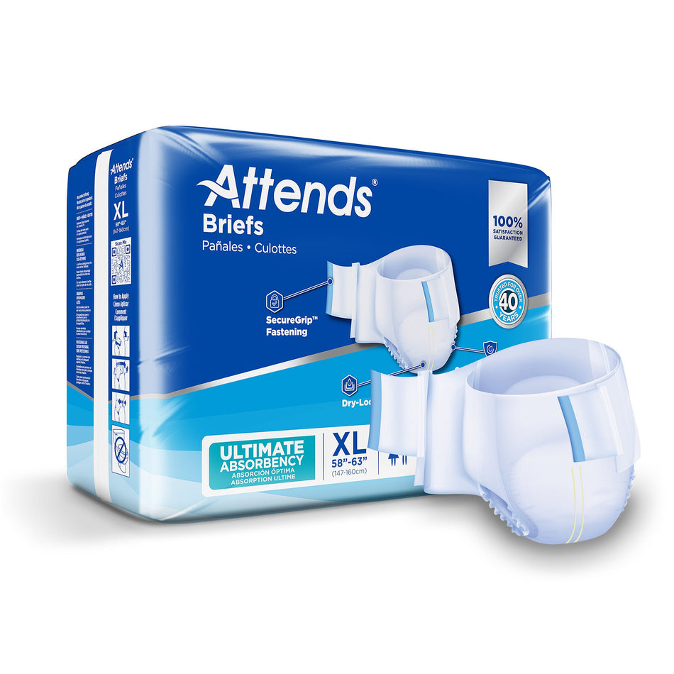 Attends Advanced Briefs, X-Large-Unisex Adult Incontinence Brief Attends Advanced X-Large Disposable Heavy Absorbency