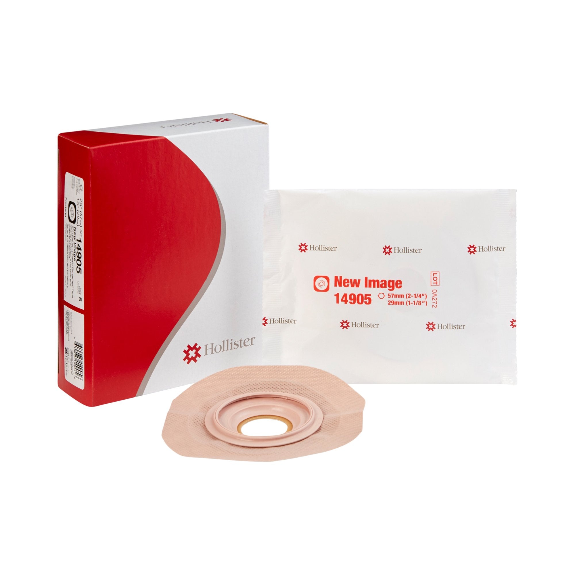 New Image Convex FlexTend Colostomy Skin Barrier With 1 1/8 Inch Stoma Opening-"Ostomy Barrier FlexTend Precut, Extended Wear Adhesive Tape 57 mm Flange Red Code System Hydrocolloid 1-1/8 Inch Opening"