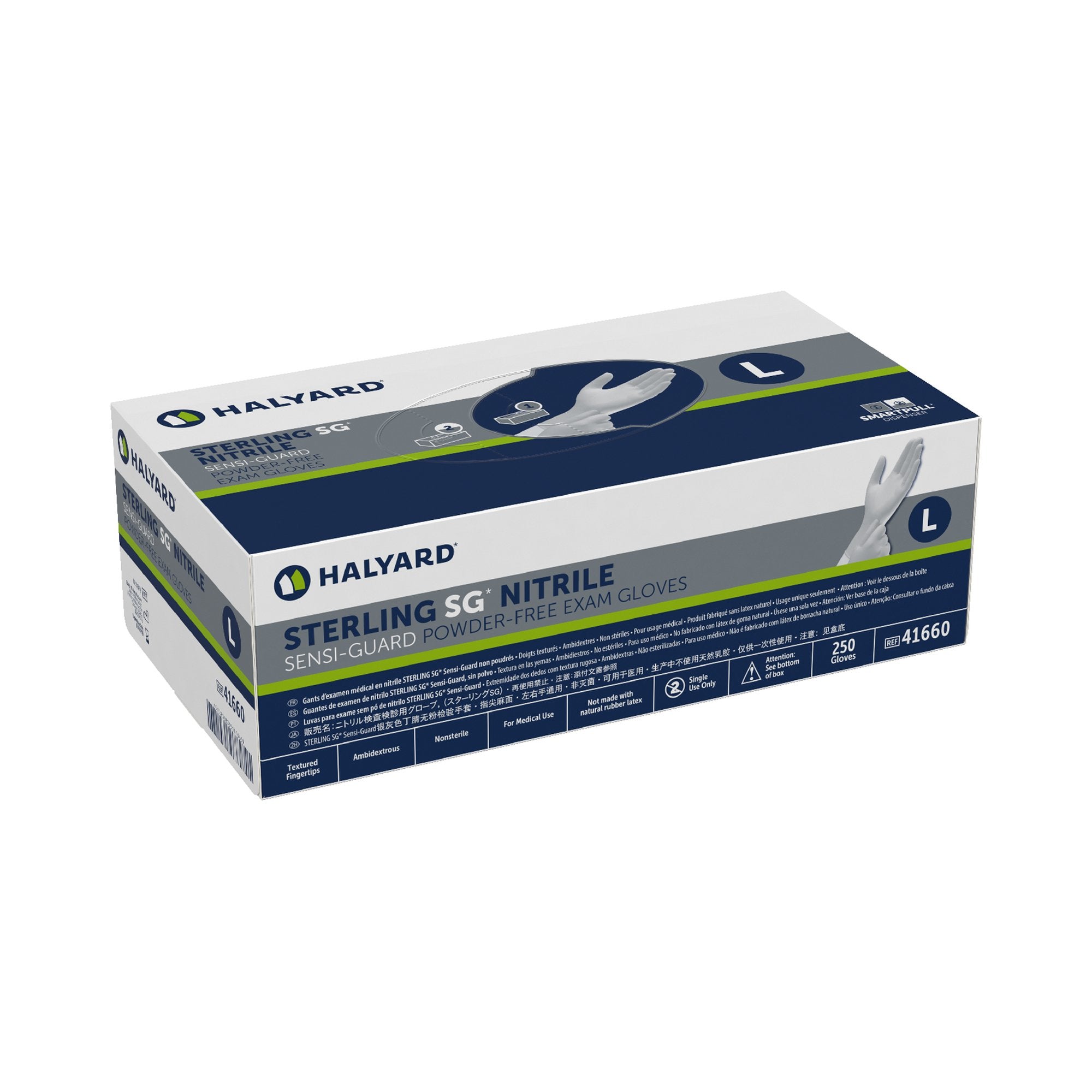 Sterling SG® Nitrile Exam Glove, Large, Silver - Gloves>Exam Gloves - O&M Halyard Inc