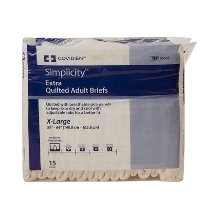 Simplicity Unisex Adult Incontinence Briefs, Moderate Absorbency, Extra Large - Incontinence>Adult Briefs and Protective U...