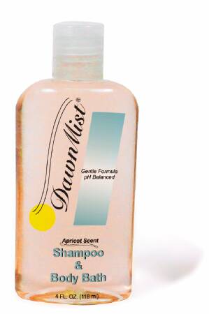 DawnMist Shampoo and Body Wash 4 oz. Squeeze Bottle-Shampoo and Body Wash DawnMist 4 oz. Flip Top Bottle Apricot Scent