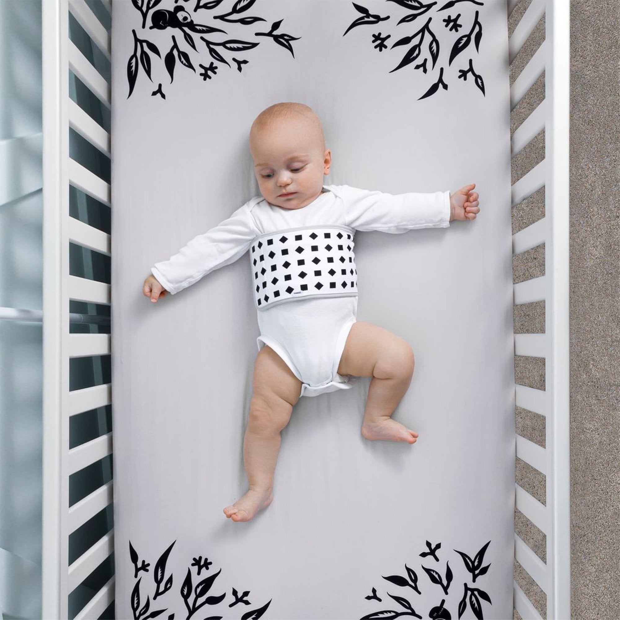 Nanit Smart Crib Sheet-Crib Sheet Nanit Smart Fitted 27.5 X 52 Inch Gray / Geometric 100% Cotton Reusable