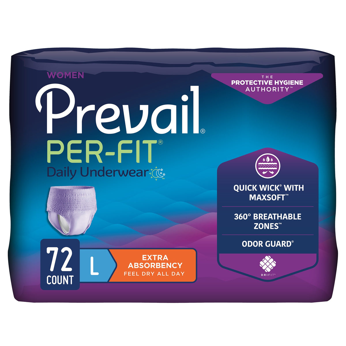 Prevail® Per-Fit® Women Extra Absorbent Underwear, Large - Incontinence>Adult Briefs and Protective Undergarments - First...