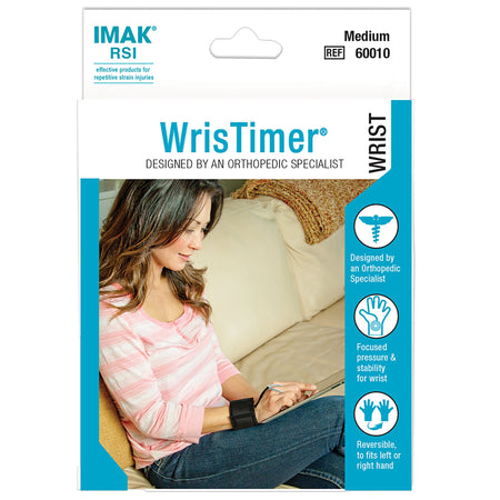 WrisTimer Wrist Support, Small-Wrist Support IMAK RSI WrisTimer Daytime Elastic Left or Right Hand Black Small