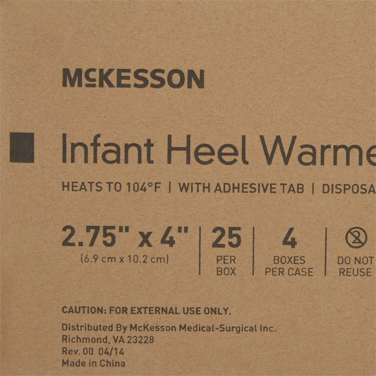 McKesson Infant Heel Warmer, 2 x 4 Inch-Instant Infant Heel Warmer McKesson Heel One Size Fits Most Sodium Acetate / Water Disposable