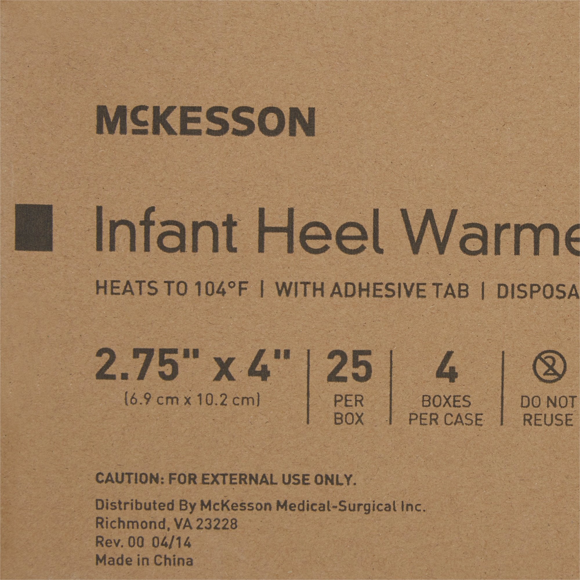 McKesson Infant Heel Warmer, 2 x 4 Inch-Instant Infant Heel Warmer McKesson Heel One Size Fits Most Sodium Acetate / Water Disposable