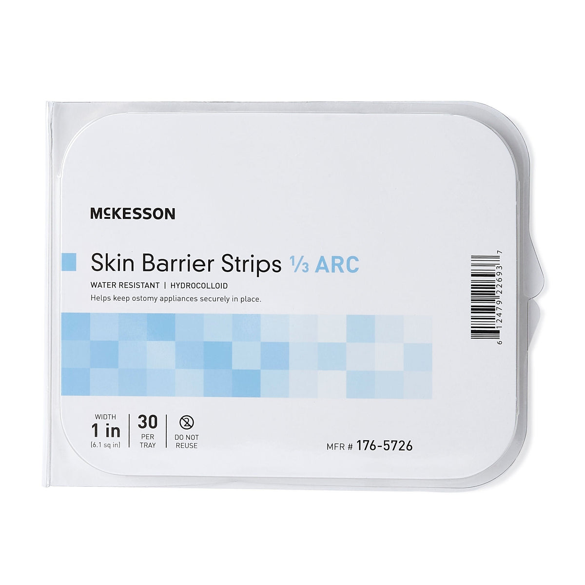 McKesson Skin Barrier 1/3 Arc Strip - Ostomy>Ostomy Accessories - McKesson Brand