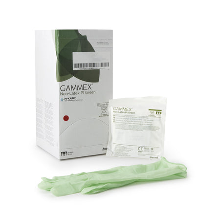 Gammex Non-Latex PI Green Polyisoprene Surgical Glove, Size 8.5, Light Green-Surgical Glove GAMMEX Non-Latex PI Green Size 8.5 Sterile Polyisoprene Standard Cuff Length Micro-Textured Light Green Chemo Tested