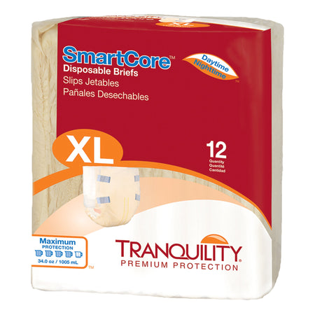 Tranquility SmartCore Maximum Protection Incontinence Brief, Extra Large-Unisex Adult Incontinence Brief Tranquility SmartCore X-Large Disposable Heavy Absorbency