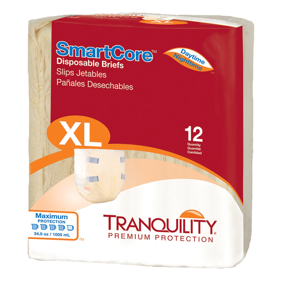 Tranquility SmartCore Maximum Protection Incontinence Brief, Extra Large-Unisex Adult Incontinence Brief Tranquility SmartCore X-Large Disposable Heavy Absorbency