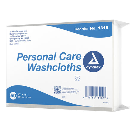 dynarex� Disposable Washcloth, 10 x 13 Inch-Washcloth Dynarex� 10 X 13 Inch White Disposable