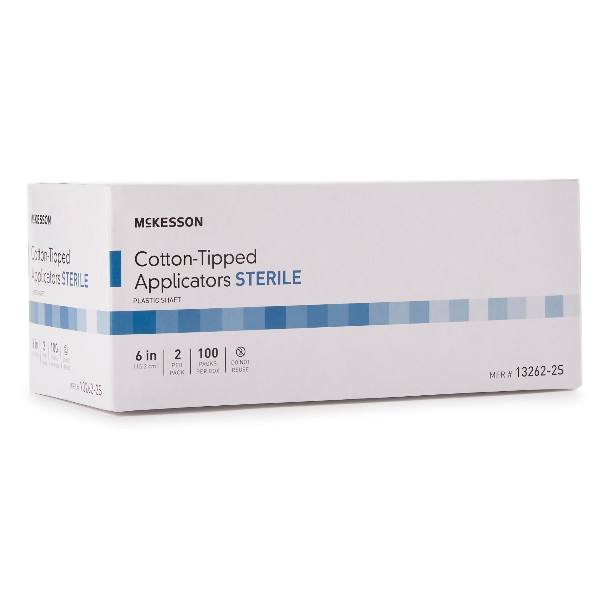 McKesson Swabstick, 6-Inch Length-Swabstick McKesson Cotton Tip Plastic Shaft 6 Inch Sterile 2 per Pack