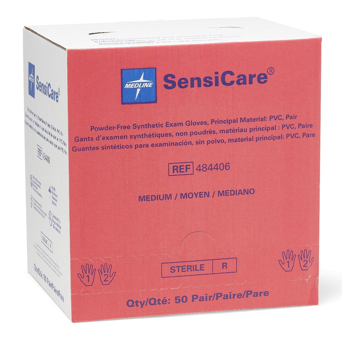 SensiCare Stretch Vinyl Exam Glove, Medium, Beige-Exam Glove SensiCare Medium Sterile Pair Stretch Vinyl Standard Cuff Length Smooth Beige Not Rated