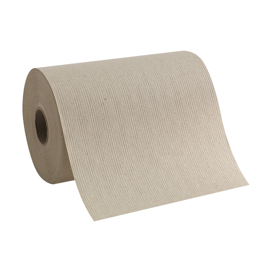 Pacific Blue Basic Brown Paper Towel, 7-7/8 Inch x 350 Foot, 12 Rolls per Case-Paper Towel Pacific Blue Basic Hardwound Roll 7-7/8 Inch X 350 Foot