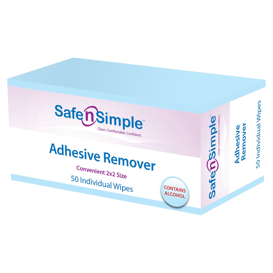 Safe N Simple Adhesive Remover, 2 x 2 Inch Wipe-Adhesive Remover Wipe