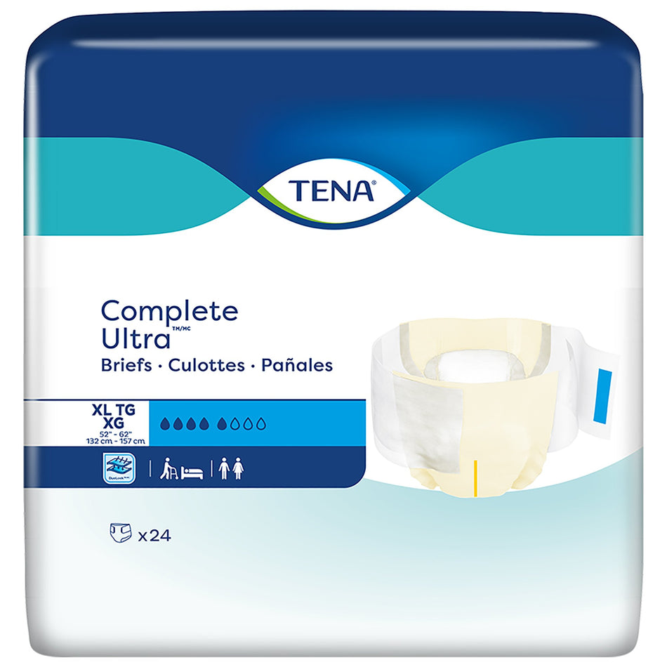 Tena Complete Ultra Incontinence Brief, Extra Large-Unisex Adult Incontinence Brief TENA Complete Ultra X-Large Disposable Moderate Absorbency