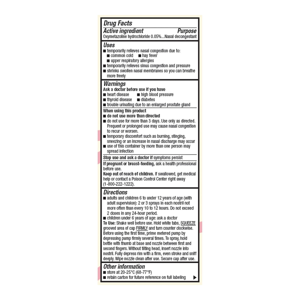 Foster & Thrive Oxymetazoline 0.05% Saline Nasal Spray-Sinus Relief Foster & Thrive 0.05% Strength Nasal Spray 1 oz.