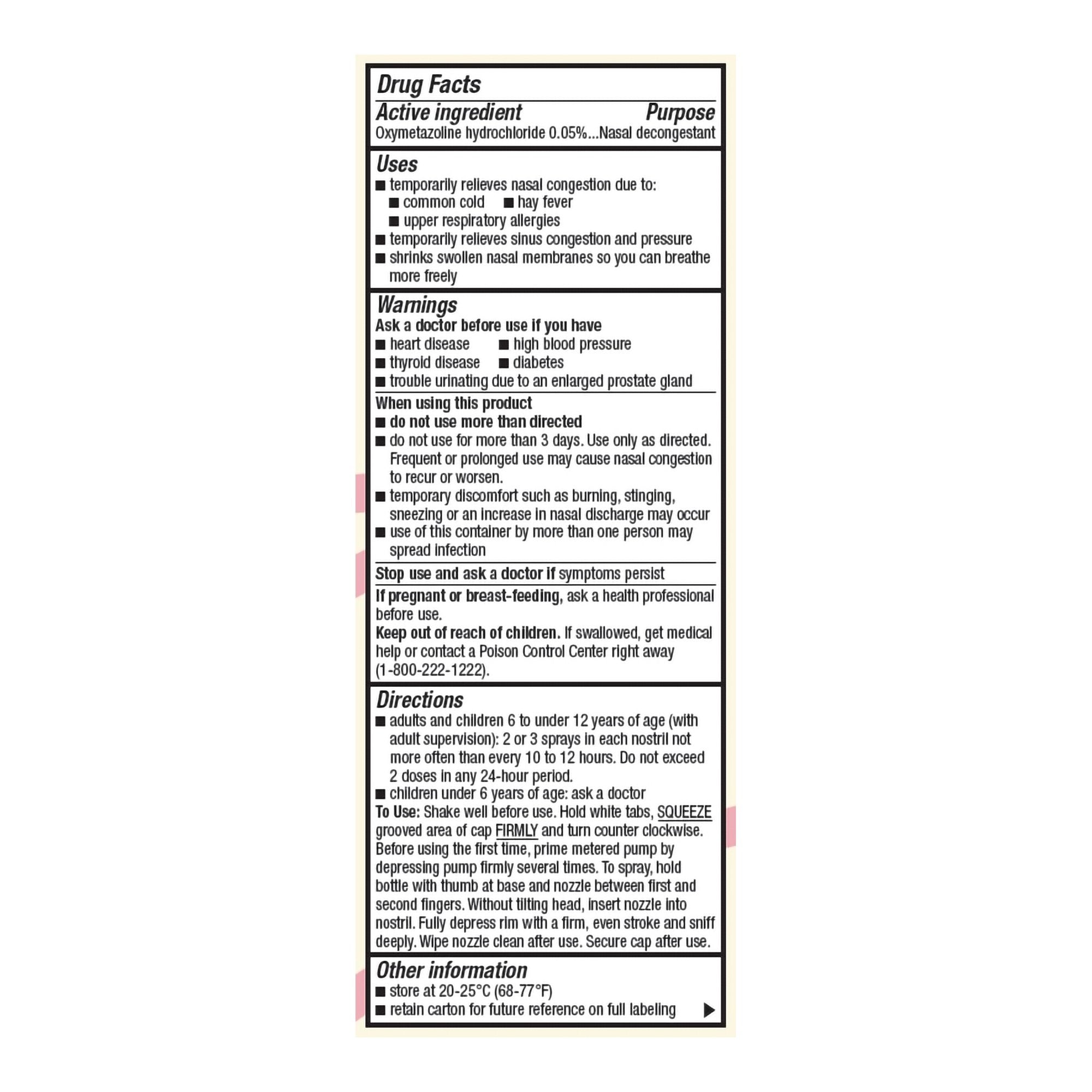 Foster & Thrive Oxymetazoline 0.05% Saline Nasal Spray-Sinus Relief Foster & Thrive 0.05% Strength Nasal Spray 1 oz.