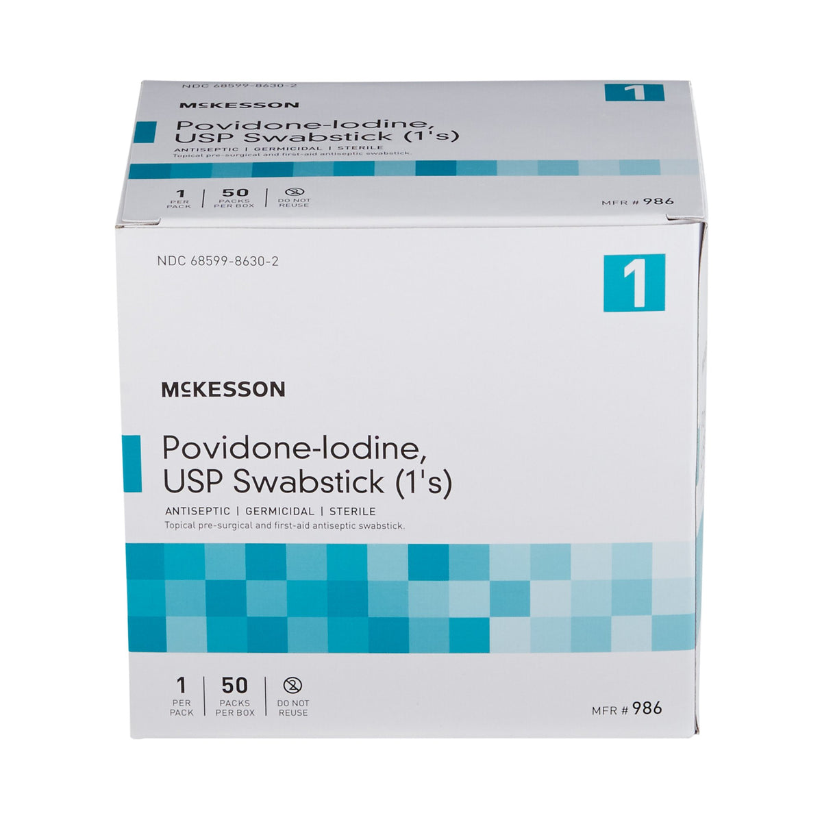 McKesson Impregnated Swabstick, 10% Strength, Povidone Iodine, Individual Packet-Impregnated Swabstick McKesson 10% Strength Povidone-Iodine Individual Packet Sterile