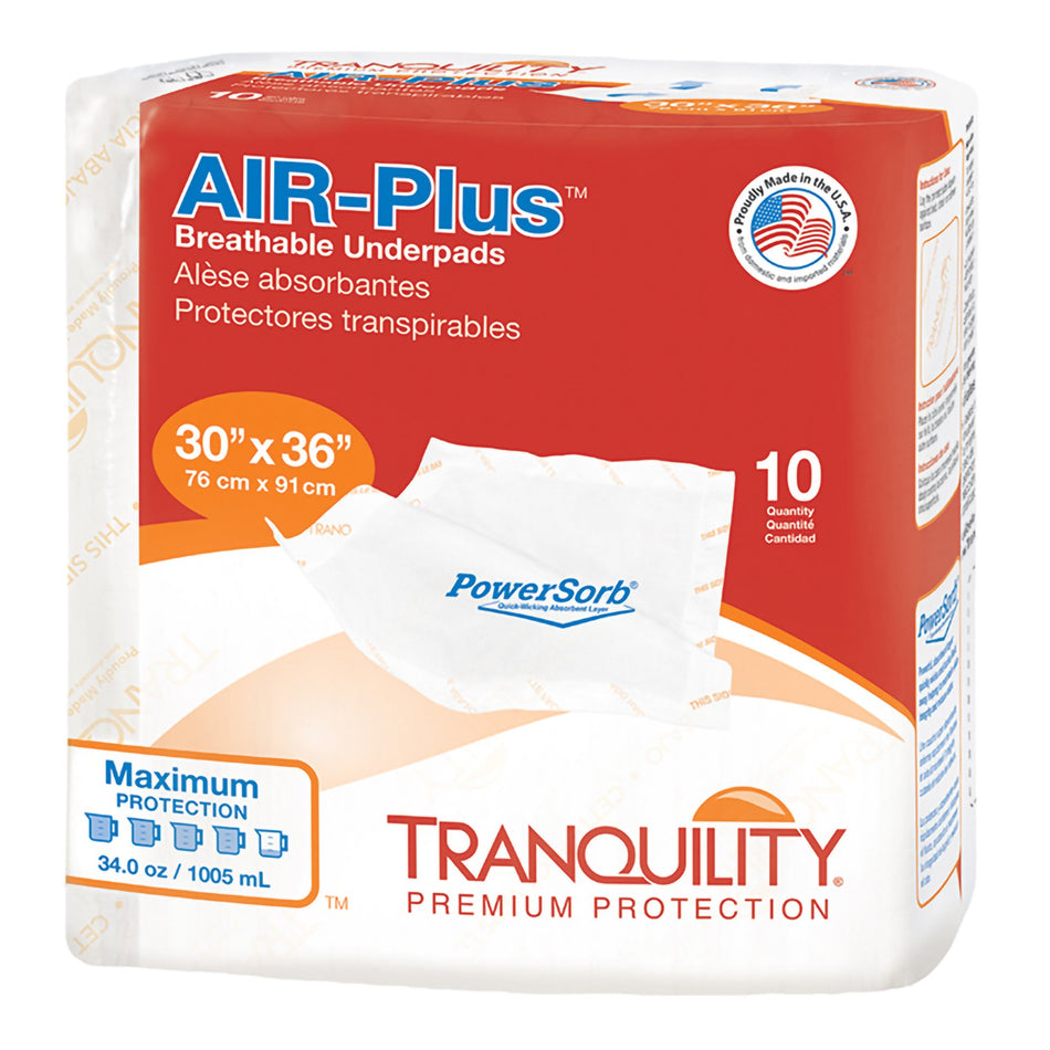 Tranquility AIR-Plus Low Air Loss Underpad, 30 x 36 Inch-Disposable Underpad Tranquility AIR-Plus 30 X 36 Inch Powersorb Material Heavy Absorbency