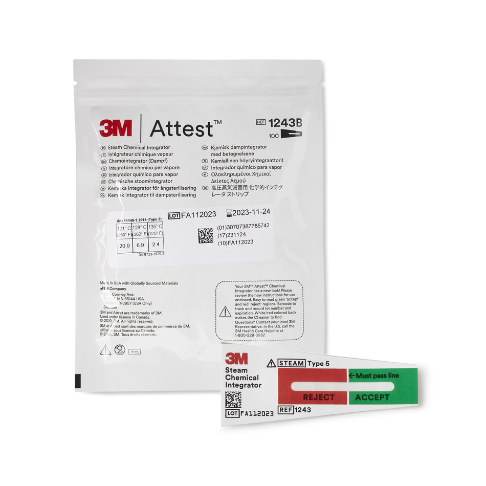 3M Attest Sterilization Chemical Integrator Strip-Attest Sterilization Chemical Integrator Strip Steam 2 Inch Length